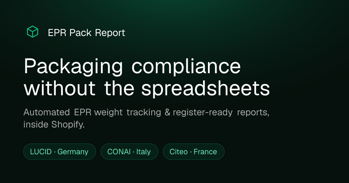 EPR Pack Report — Automated Packaging Compliance for Shopify